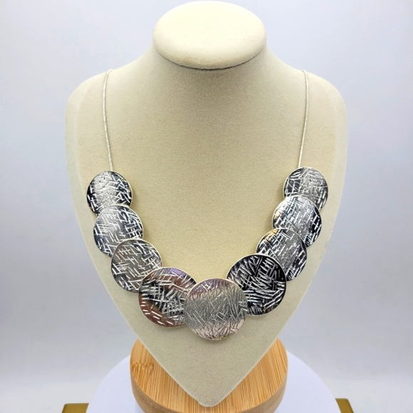 Erica Lyons Silvertone Medallion Necklace - Picture 1 of 6